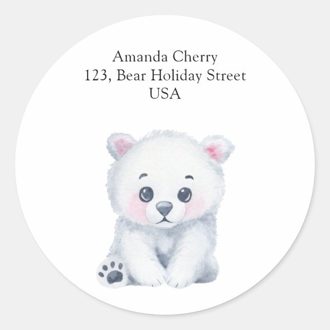 Polar baby bear - shipping label (Front)
