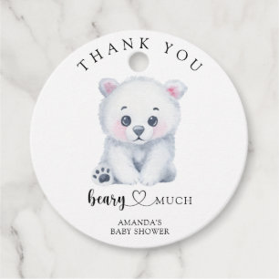 Polar baby bear - thank you beary much favour tags