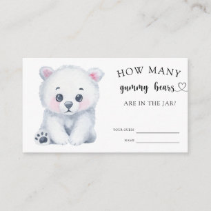Polar baby bear winter guess how many gummy bears enclosure card