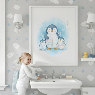 Polar Bath Time Kids Bathroom Wall Art