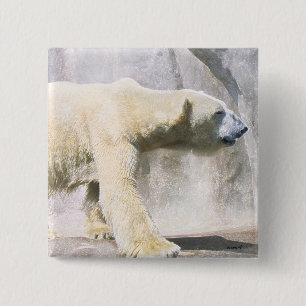 polar bear 15 cm square badge
