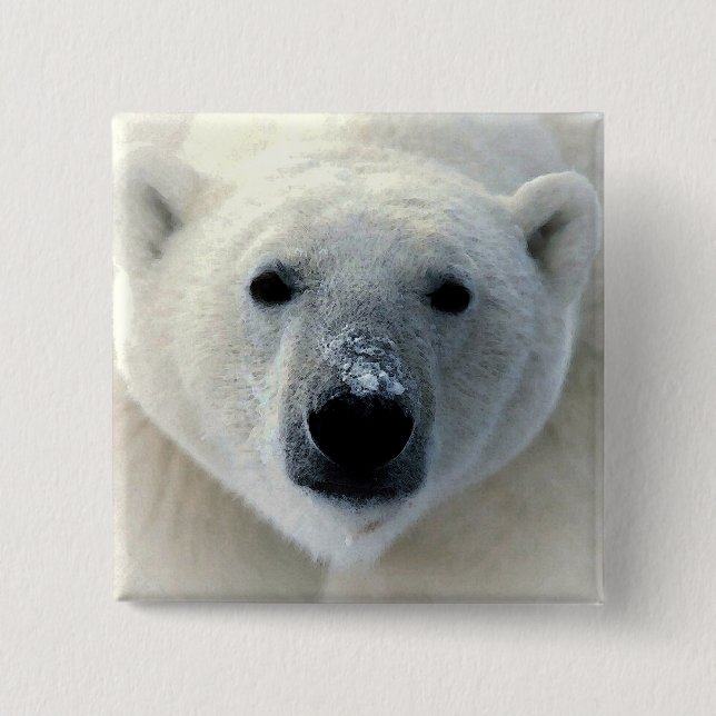 Polar Bear 15 Cm Square Badge (Front)