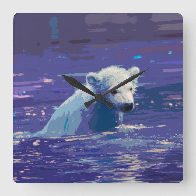 Polar Bear 2014-0901 Square Wall Clock (Front)