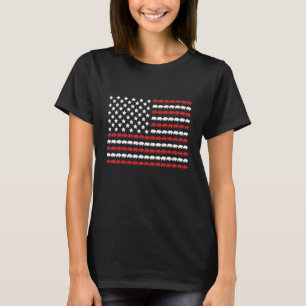 Polar Bear 4th Of July Paw Print American Flag T-Shirt