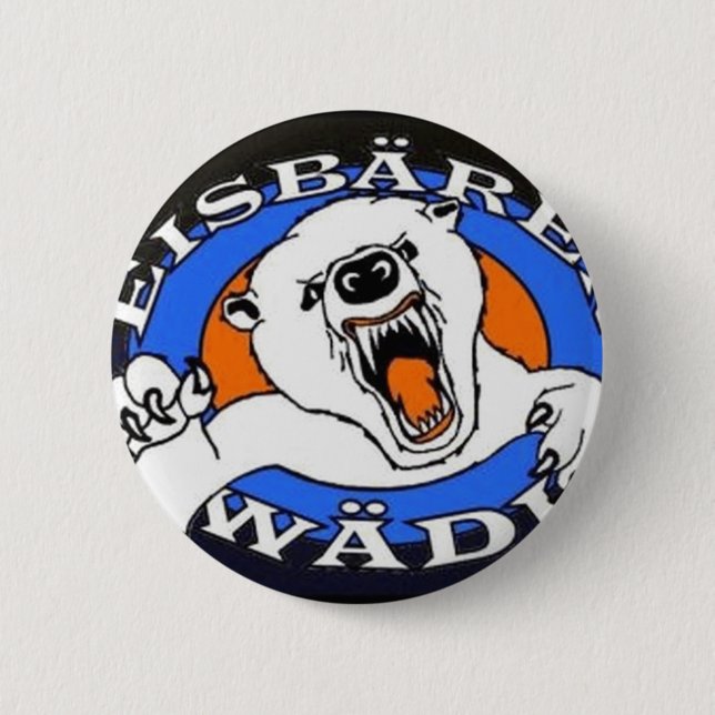 polar bear 6 cm round badge (Front)