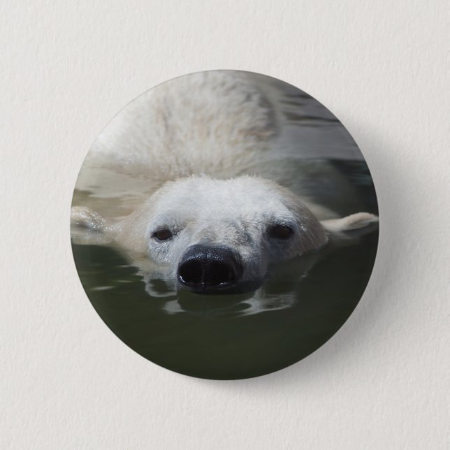 Polar Bear 6 Cm Round Badge (Front)