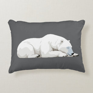 Polar Bear Adorable Cute Animal Sleeping Relaxing  Decorative Cushion