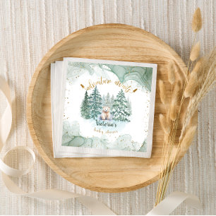 Polar Bear Adventure Awaits Baby Shower Napkin