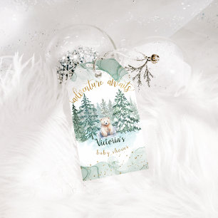 Polar Bear Adventure Awaits Cute Baby Shower Gift Tags