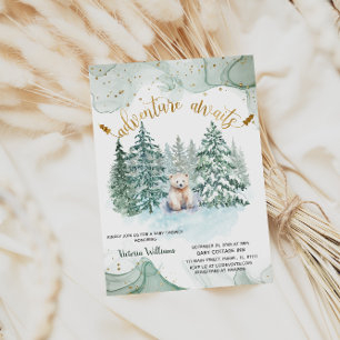 Polar Bear Adventure Awaits Cute Baby Shower  Invitation