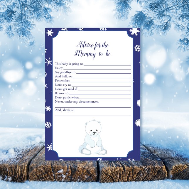 Polar Bear Advice For Mummy Baby Shower Game (Creator Uploaded)