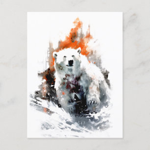 Polar Bear American Wild Animal Holiday Postcard