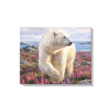 Polar Bear Among Wildflowers Arctic Tundra