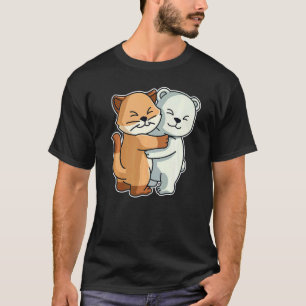 Polar Bear And Cat Cute Animals For Women Animal H T-Shirt
