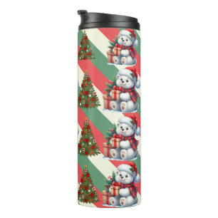 Polar Bear and Christmas Tree Holiday Thermal Tumbler