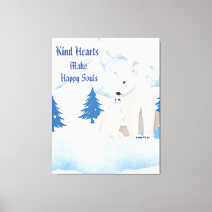 Polar Bear and Cub Arctic Wildlife Canvas Print