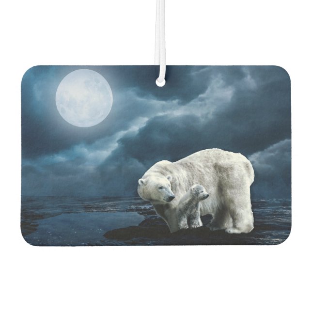 Polar Bear and Cub Car Air Freshener (Front)