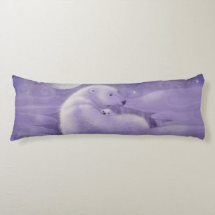Polar Bear and Cub Fantasy Wildlife Art Body Cushion