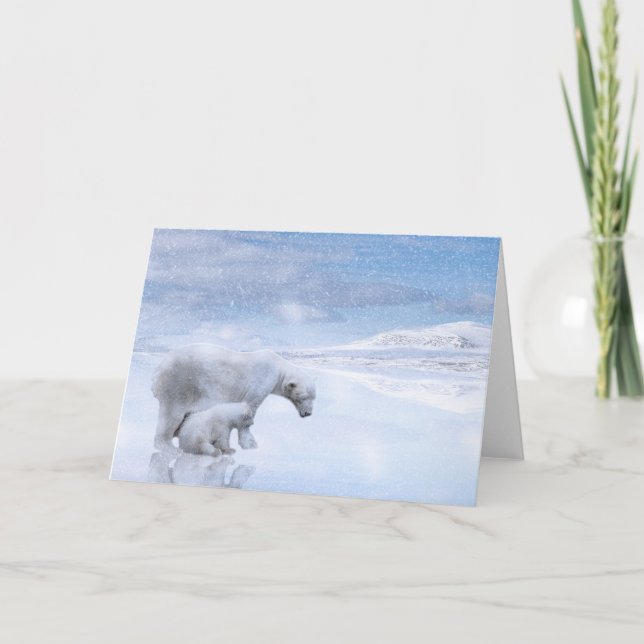 Polar bear and cub thank you card (Front)
