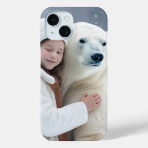 Polar Bear and Girl iPhone 15 Case