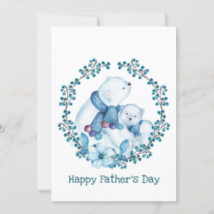 Polar Bear and Little Bear Father's Day Poetry  Holiday Card