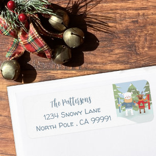 Polar Bear and Reindeer Return Address Labels