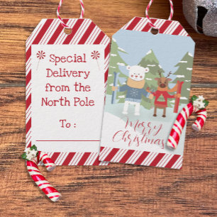 Polar Bear and Reindeer Special Delivery Gift Tags