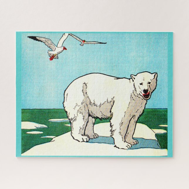 polar bear and seagulls jigsaw puzzle (Horizontal)