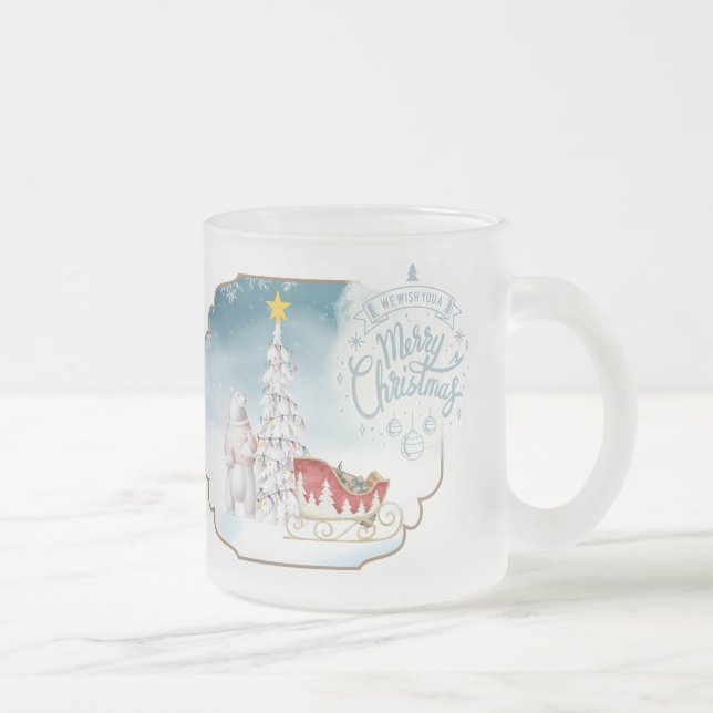 Polar Bear and Sleigh Frosted Mug (Right)