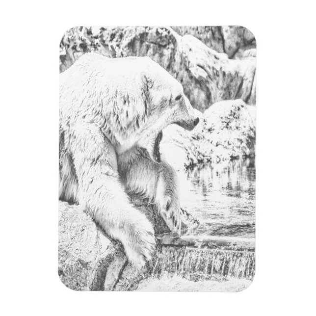 Polar bear and water magnet (Vertical)