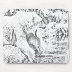 Polar bear and water mouse mat