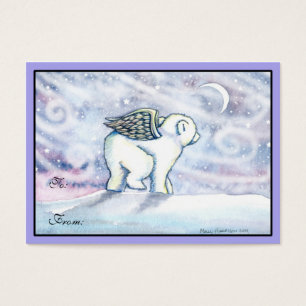 Polar Bear Angel Cub Holiday Gift Tags