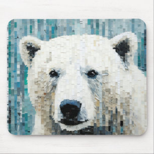 Polar Bear Animal Art Decor Paint Mosaic Mouse Mat
