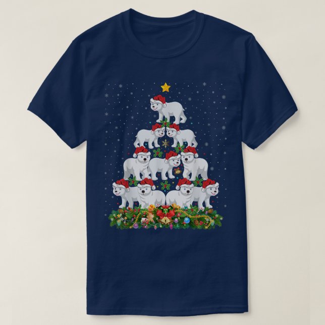 Polar Bear Animal Lover Santa Polar Bear Christmas T-Shirt (Design Front)
