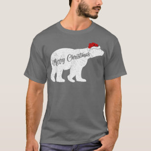 Polar Bear Animal Lover Xmas Santa Hat Polar Bear  T-Shirt