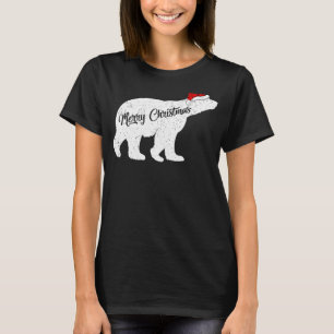 Polar Bear Animal Lover Xmas Santa Hat Polar Bear  T-Shirt