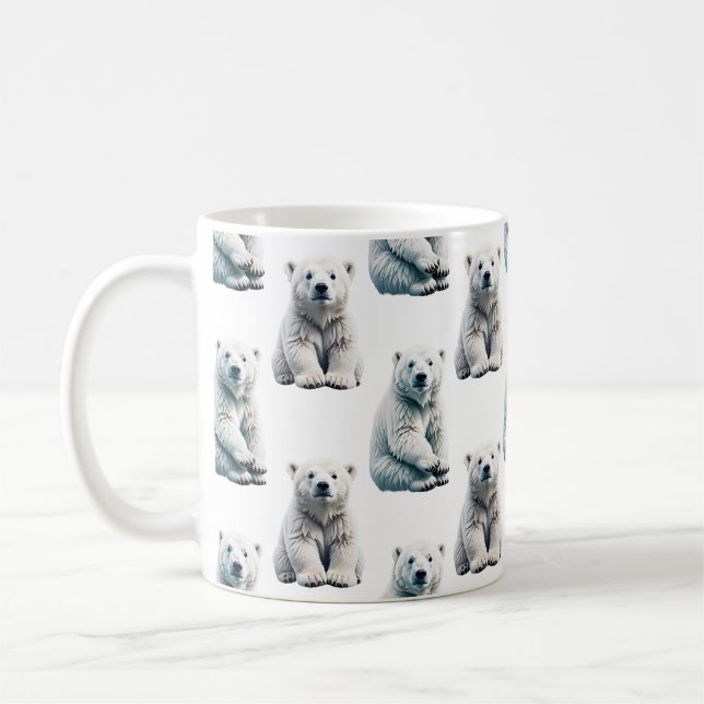 Polar Bear Animal Pattern Design  Coffee Mug (Left)