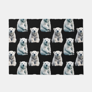Polar Bear Animal Pattern Design  Doormat