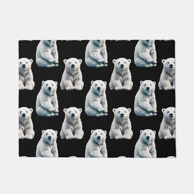Polar Bear Animal Pattern Design  Doormat (Front)