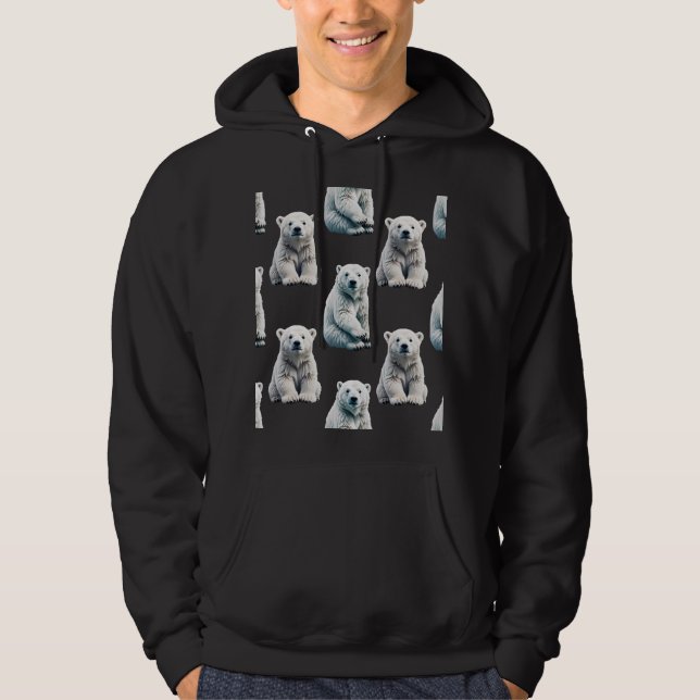 Polar Bear Animal Pattern Design  Hoodie (Front)