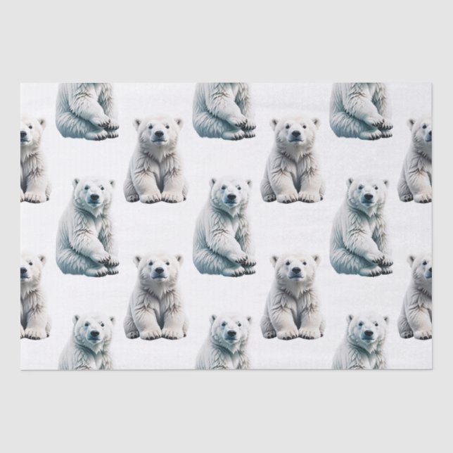 Polar Bear Animal Pattern Design  Tissue Paper (Front)
