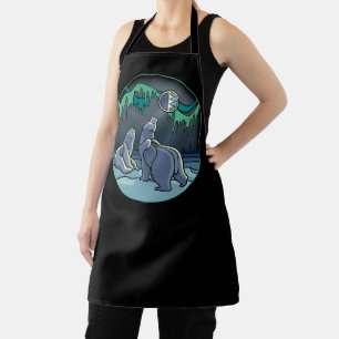 Polar Bear Apron Tribal Bear & Cub Art Aprons