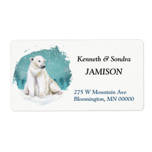 Polar Bear Arctic Return Address Label