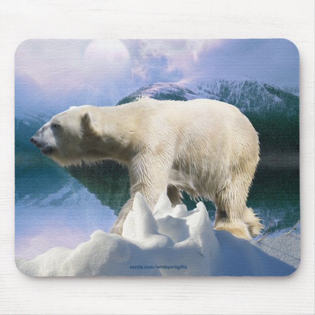 Polar Bear & Arctic Tundra Wildlife Supporter Gift Mouse Mat (Front)