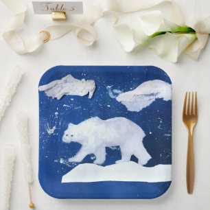 Polar Bear "Art by Kids" Paper Plate