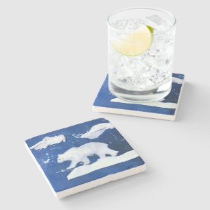 Polar Bear "Art by Kids" Stone Coaster