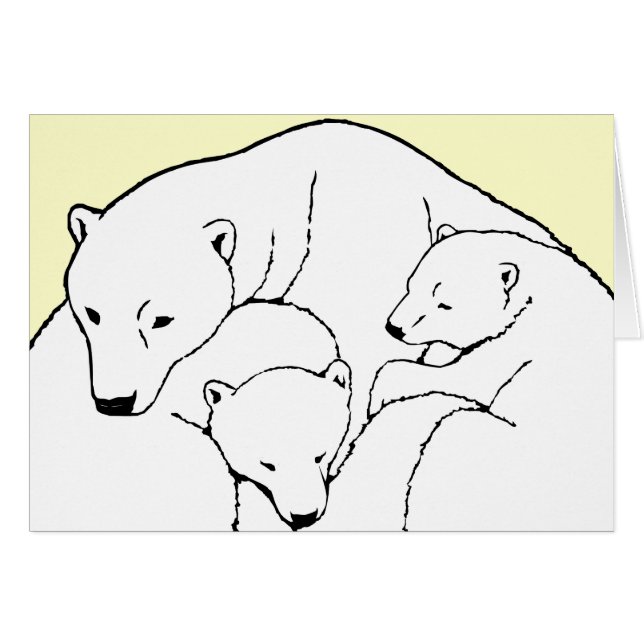 Polar Bear Art Cards Mother & Cub Art Card (Front Horizontal)