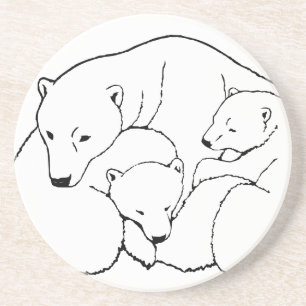 Polar Bear Art Coasters Bear & Cub Coaster