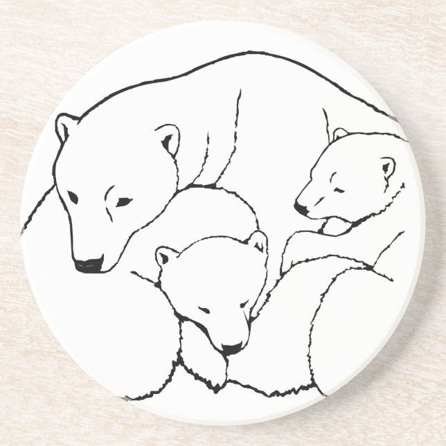 Polar Bear Art Coasters Bear & Cub Coaster (Front)