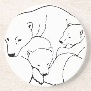 Polar Bear Art Coasters Bear & Cub Coaster
